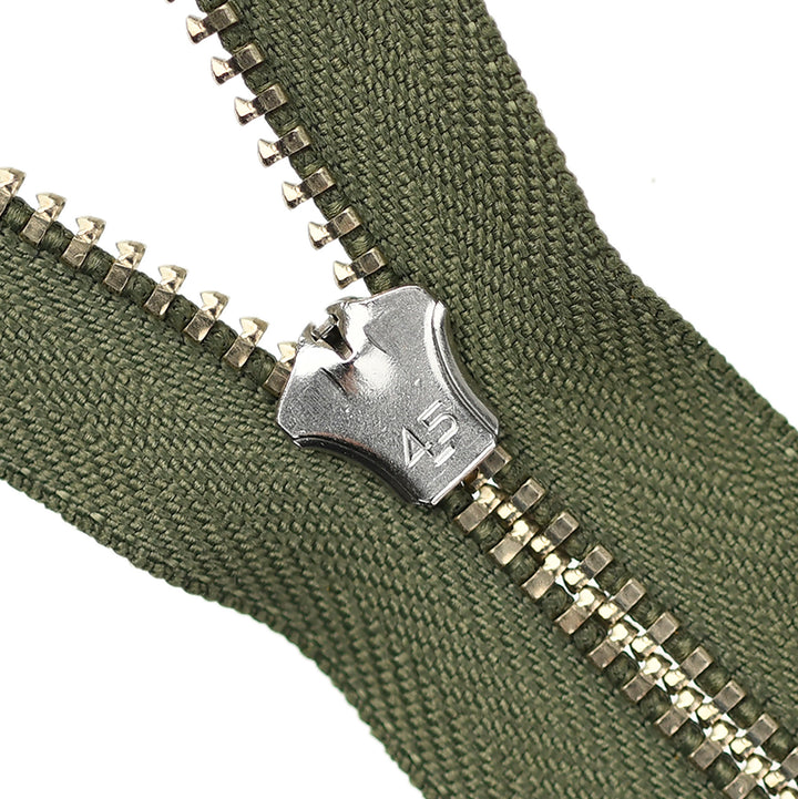 YKK JEAN ZIP NO.4.5 NICKEL COL 566 HUNTER GREEN
