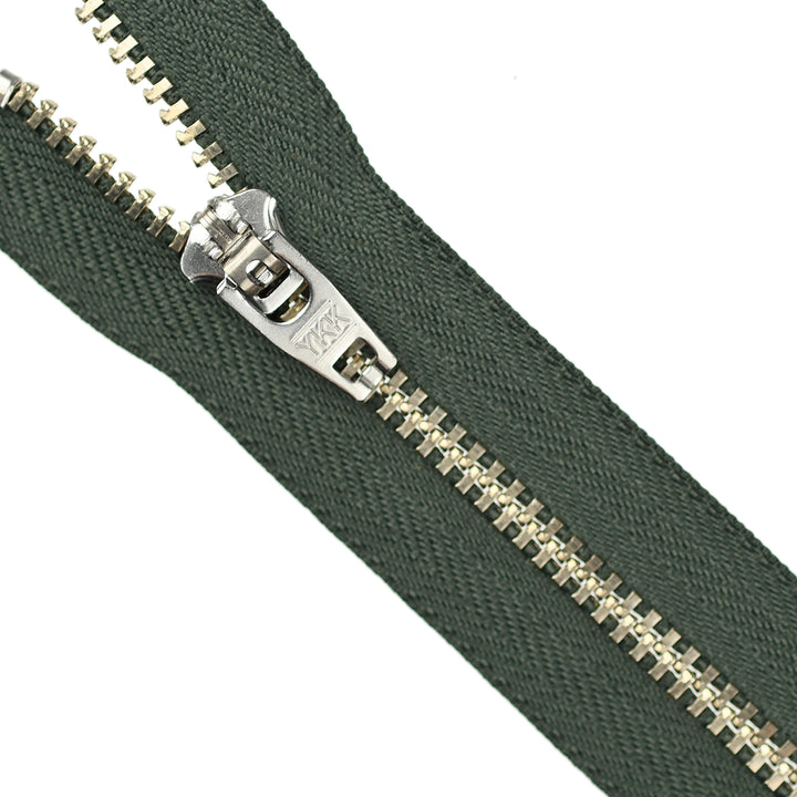 YKK JEAN ZIP NO.4.5 NICKEL COL 567 JUNGLE GREEN