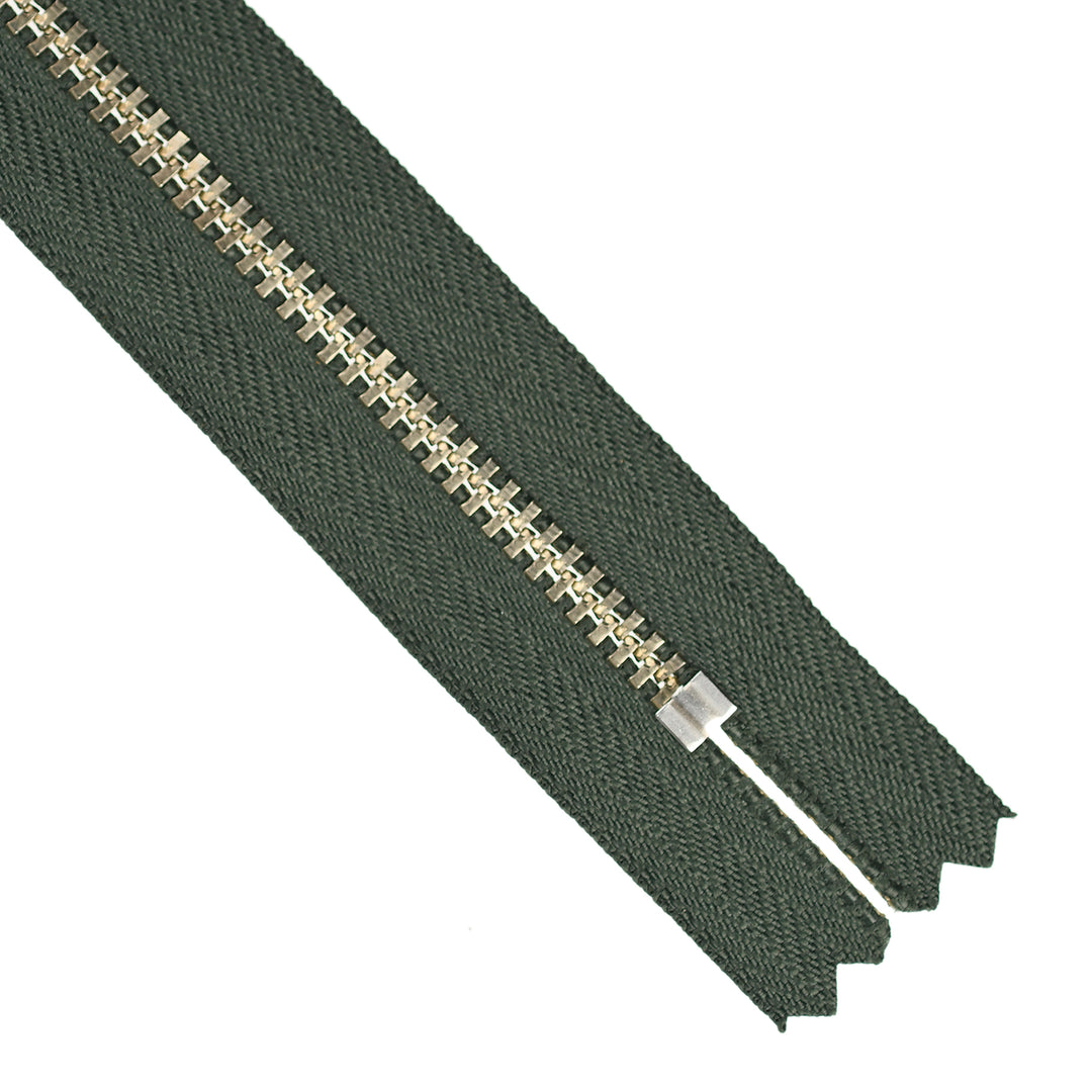 YKK JEAN ZIP NO.4.5 NICKEL COL 567 JUNGLE GREEN