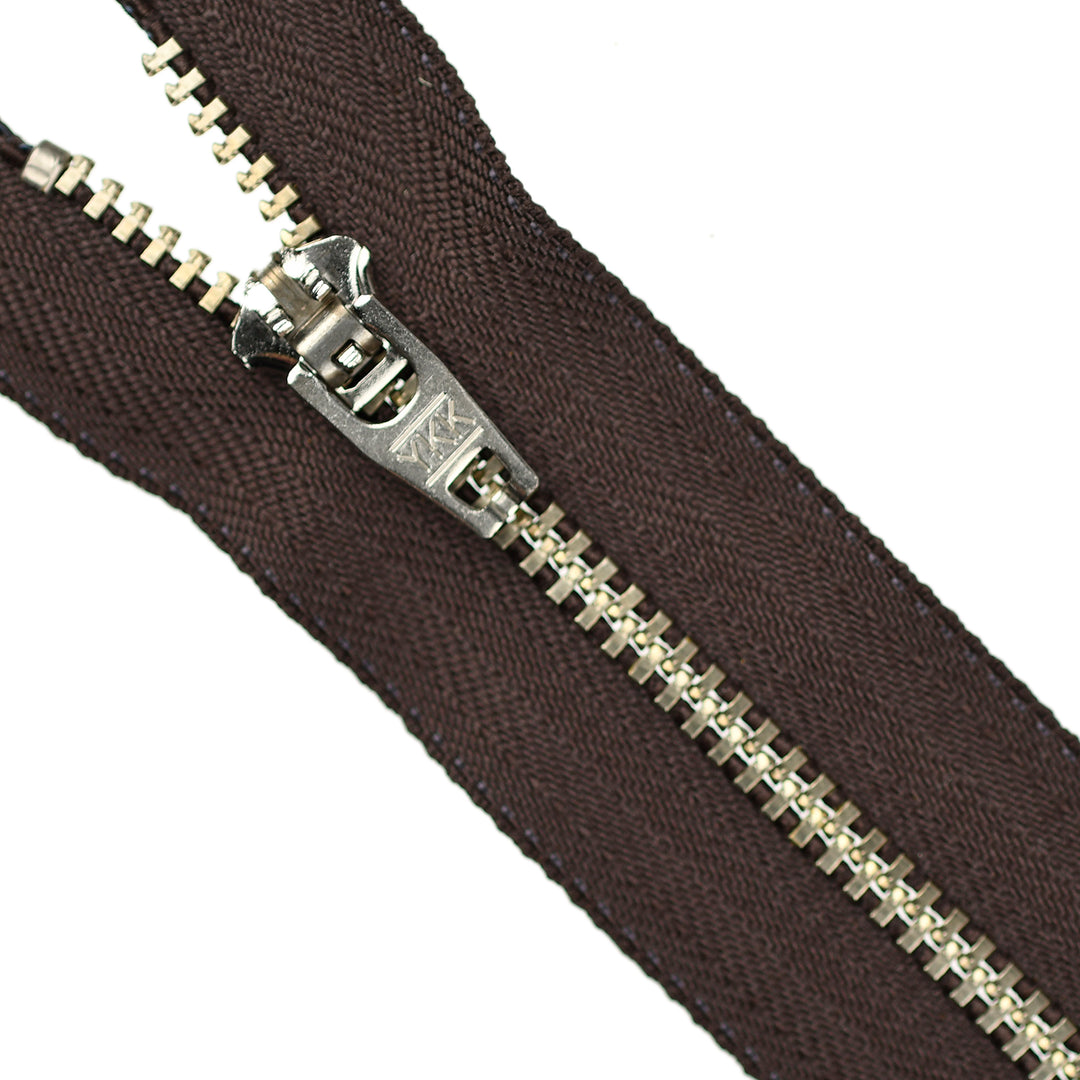YKK JEAN ZIP NO.4.5 NICKEL COL 570 BROWN
