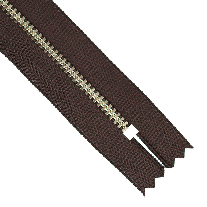 YKK JEAN ZIP NO.4.5 NICKEL COL 570 BROWN