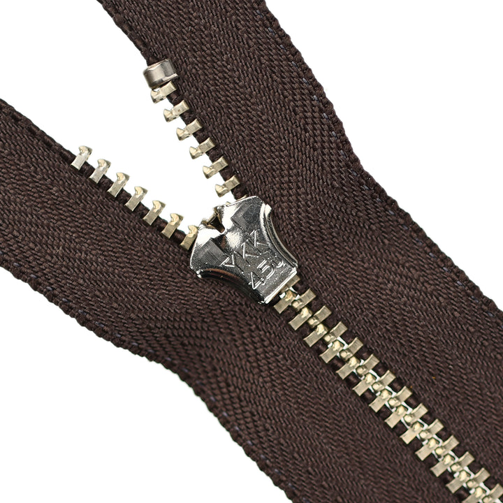 YKK JEAN ZIP NO.4.5 NICKEL COL 570 BROWN