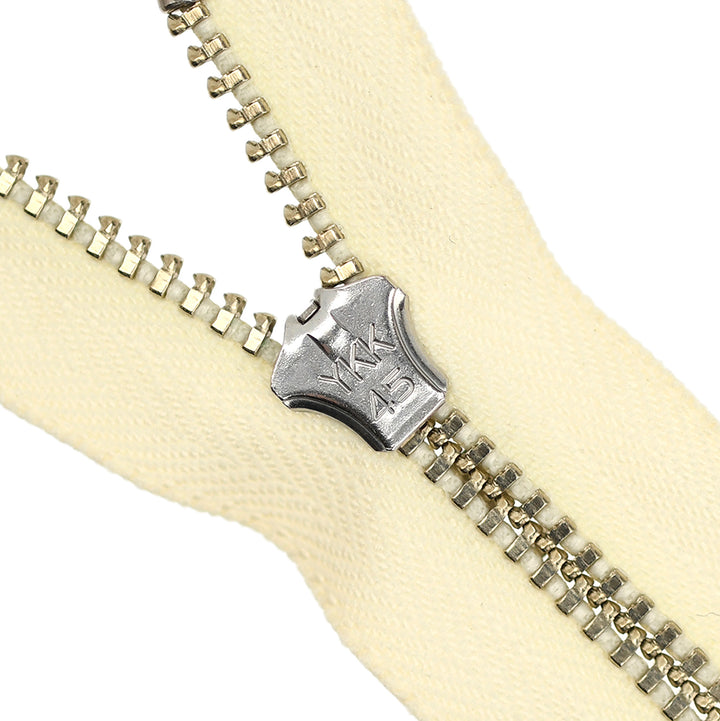 YKK JEAN ZIP NO.4.5 NICKEL COL 801 CREAM