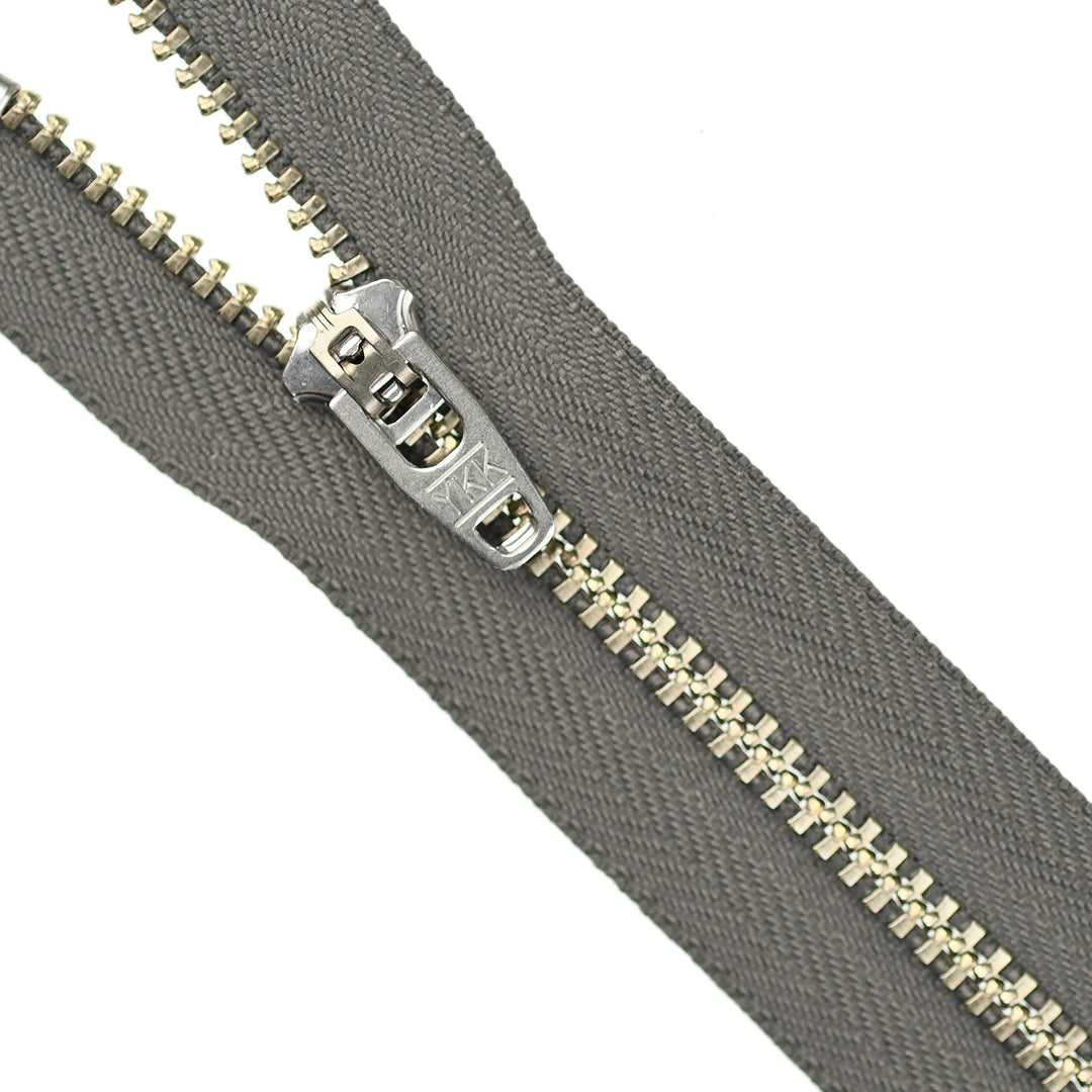 YKK JEAN ZIP NO.4.5 NICKEL COL 860 ELEPHANT GREY