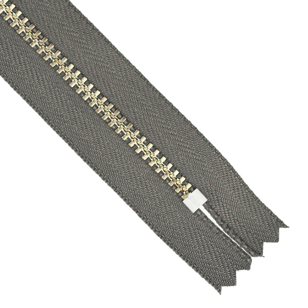 YKK JEAN ZIP NO.4.5 NICKEL COL 860 ELEPHANT GREY