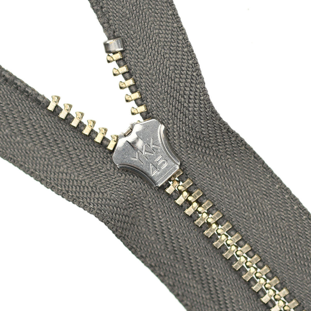 YKK JEAN ZIP NO.4.5 NICKEL COL 860 ELEPHANT GREY