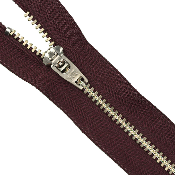 YKK JEAN ZIP NO.4.5 NICKEL COL 864 DARK WINE