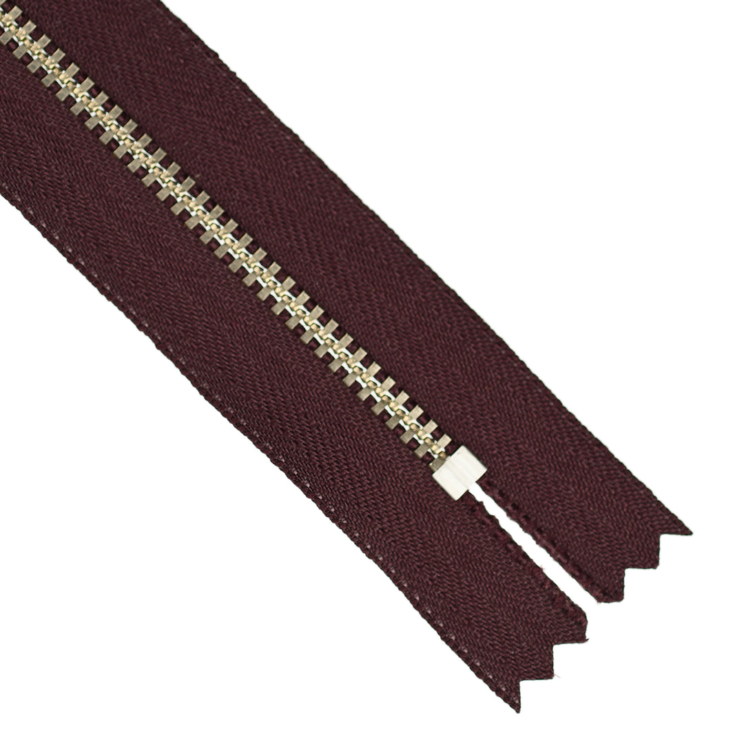 YKK JEAN ZIP NO.4.5 NICKEL COL 864 DARK WINE