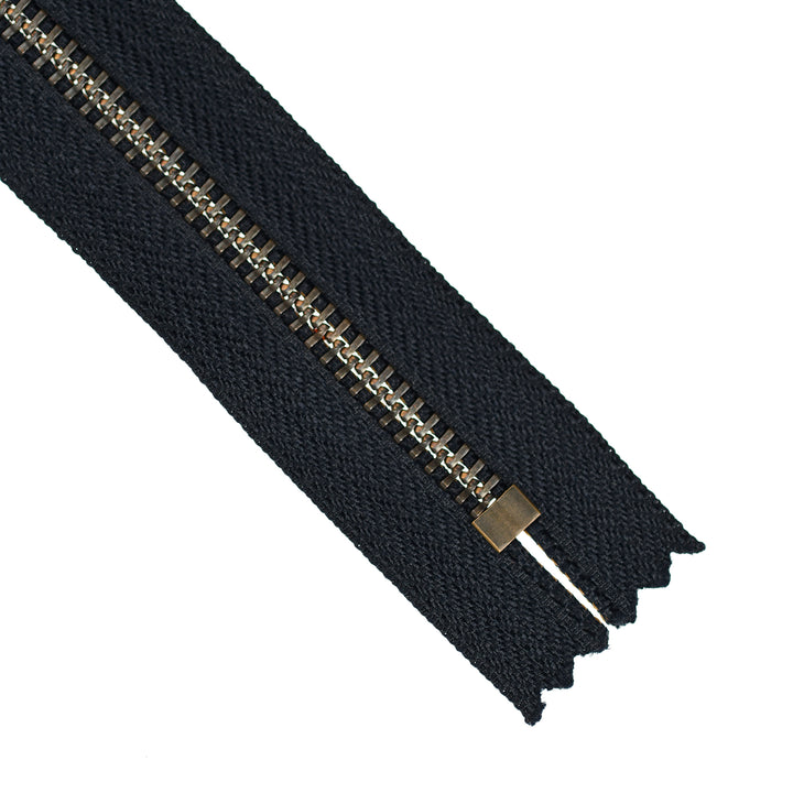YKK JEAN ZIP NO.5 ANTIQUE GOLD COL 233 DARK NAVY