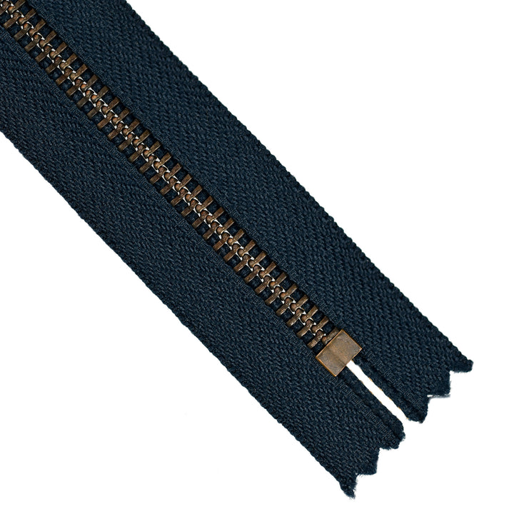 YKK JEAN ZIP NO.5 ANTIQUE GOLD COL 560 NAVY