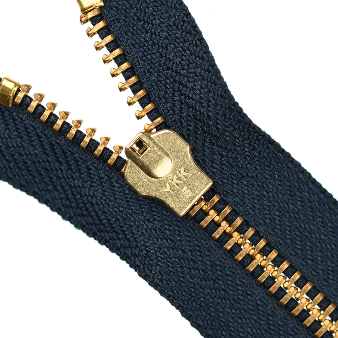 YKK JEAN ZIP NO.5 GOLD COL 233 DARK NAVY