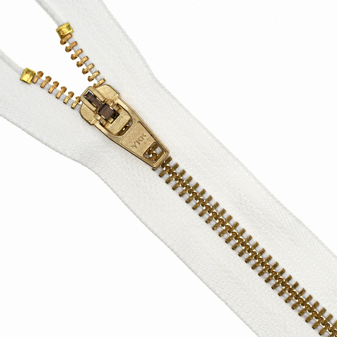 YKK JEAN ZIP NO.5 GOLD COL 501 WHITE