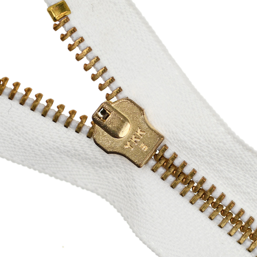 YKK JEAN ZIP NO.5 GOLD COL 501 WHITE