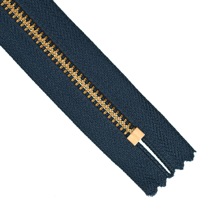 YKK JEAN ZIP NO.5 GOLD COL 560 NAVY
