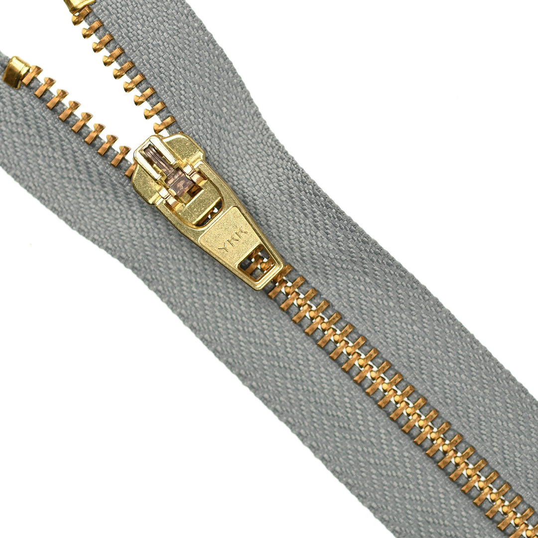 YKK JEAN ZIP NO.5 GOLD COL 577 FOG GREY