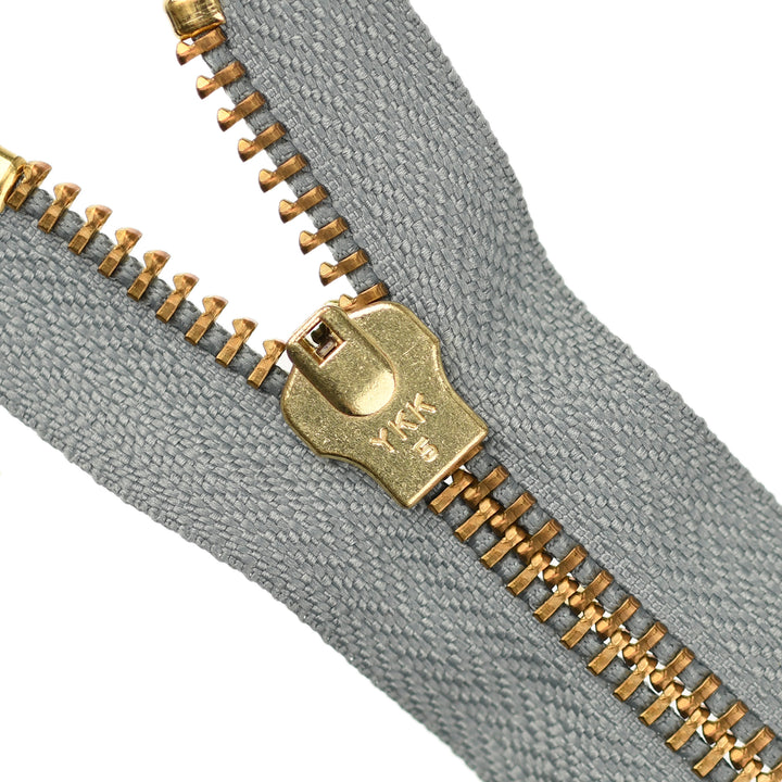 YKK JEAN ZIP NO.5 GOLD COL 577 FOG GREY