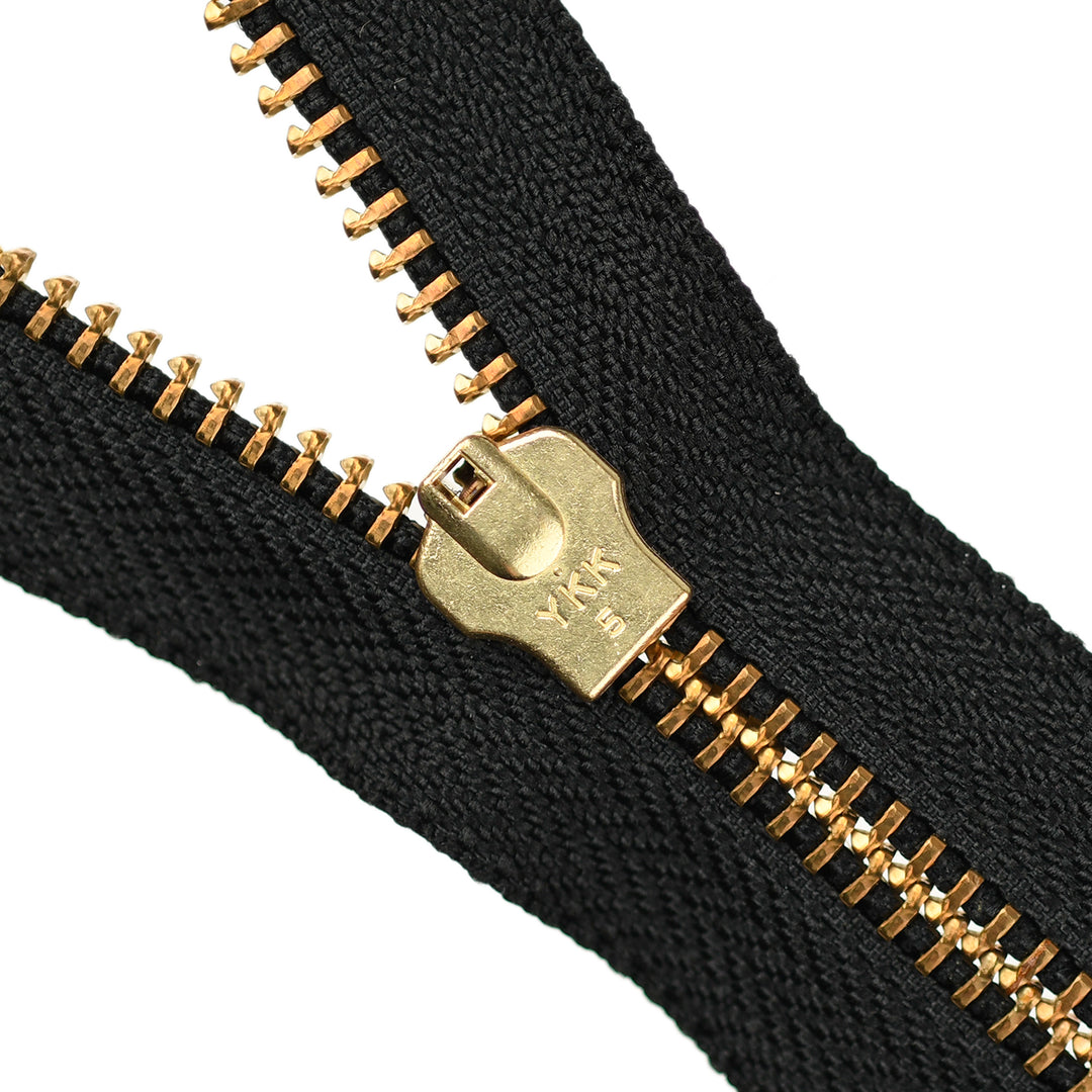 YKK JEAN ZIP NO.5 GOLD COL 580 BLACK