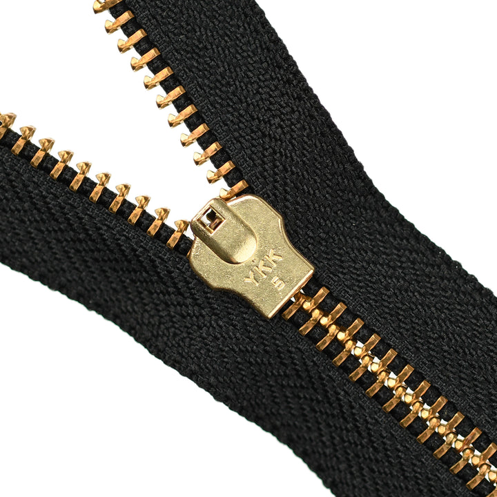 YKK JEAN ZIP NO.5 GOLD COL 580 BLACK