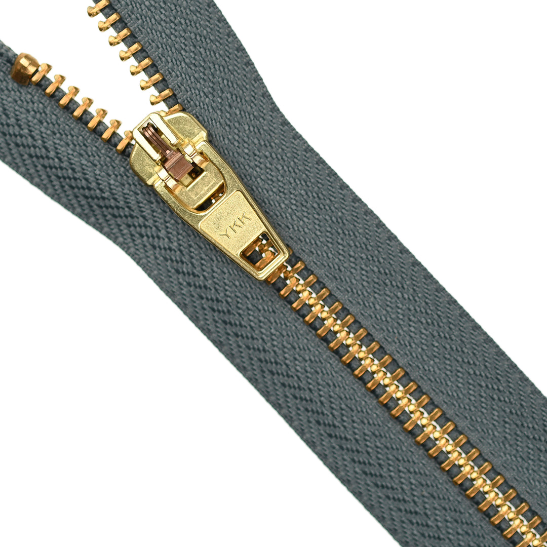 YKK JEAN ZIP NO.5 GOLD COL 914 SLATE