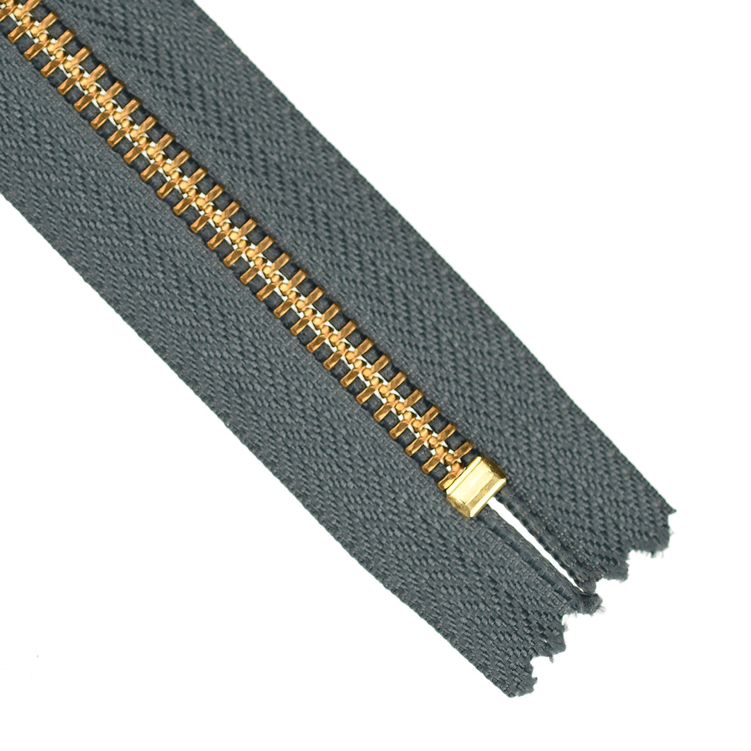 YKK JEAN ZIP NO.5 GOLD COL 914 SLATE
