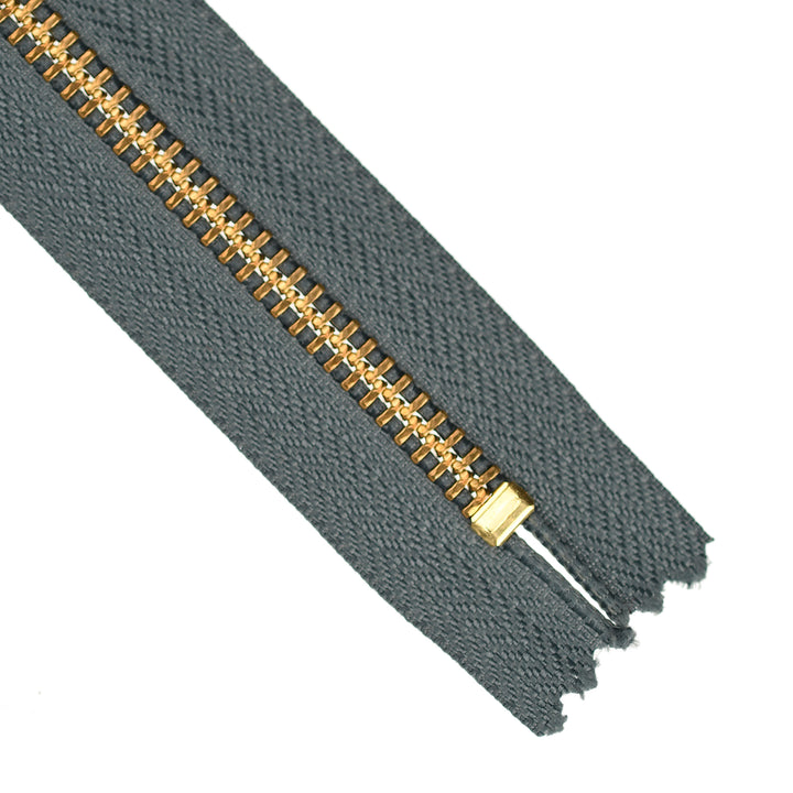 YKK JEAN ZIP NO.5 GOLD COL 914 SLATE