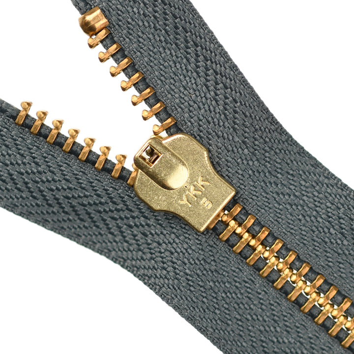 YKK JEAN ZIP NO.5 GOLD COL 914 SLATE
