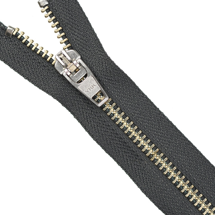 YKK JEAN ZIP NO.5 NICKEL COL 315 BATTLESHIP GREY