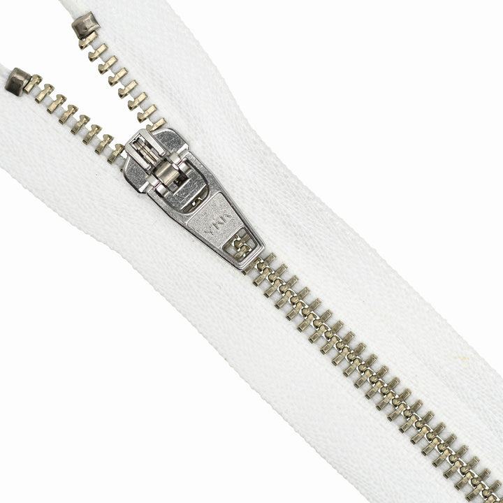 YKK JEAN ZIP NO.5 NICKEL COL WHITE