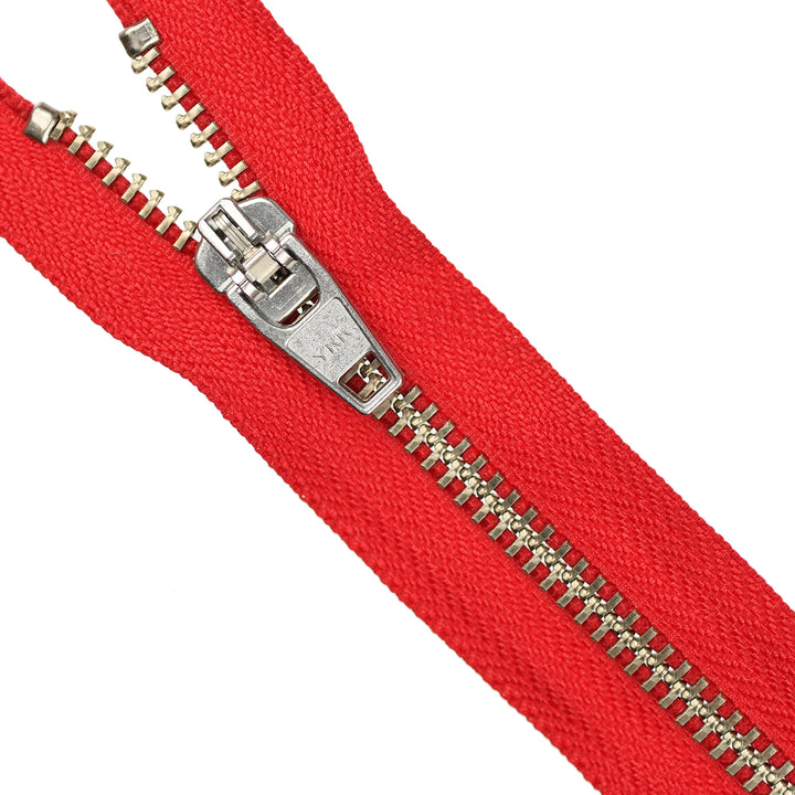 YKK JEAN ZIP NO.5 NICKEL COL 519 RED