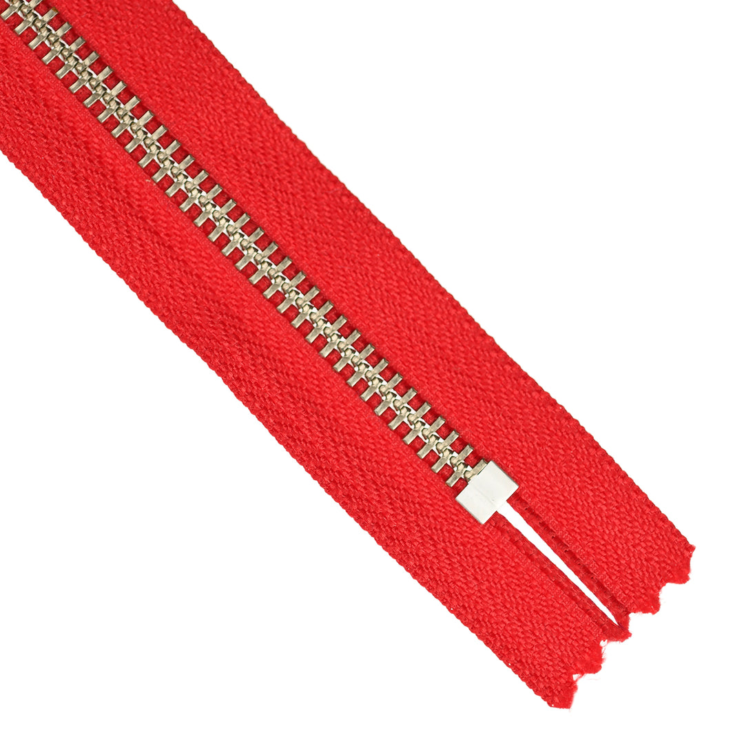 YKK JEAN ZIP NO.5 NICKEL COL 519 RED