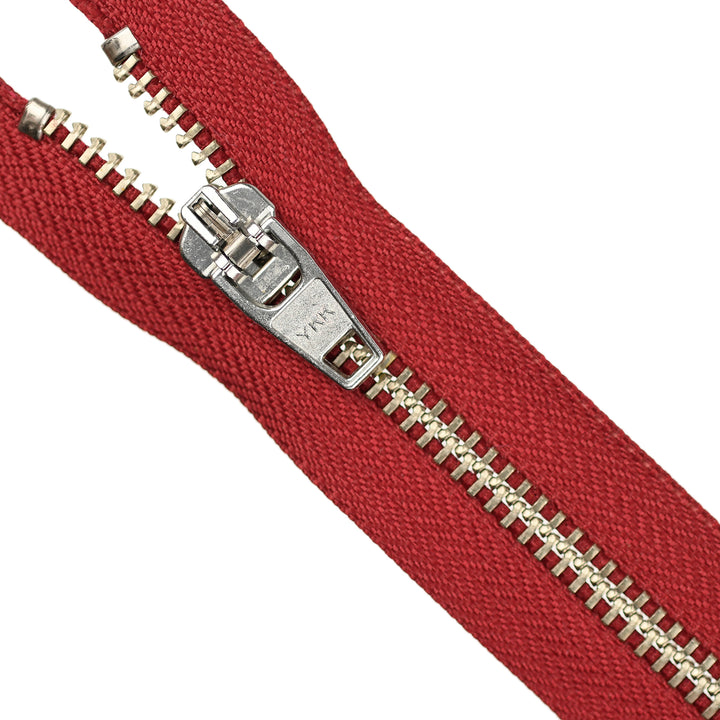 YKK JEAN ZIP NO.5 NICKEL COL 520 DARK RED