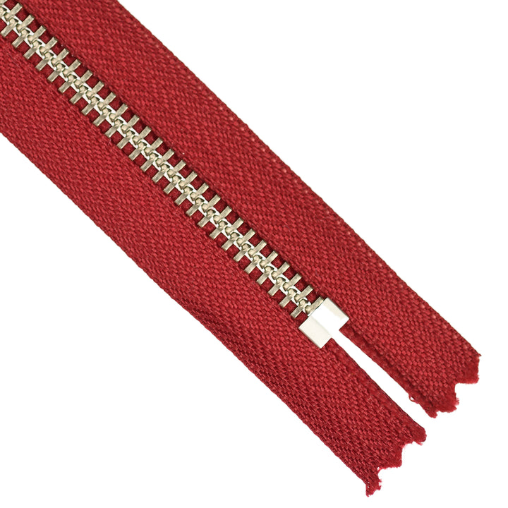 YKK JEAN ZIP NO.5 NICKEL COL 520 DARK RED