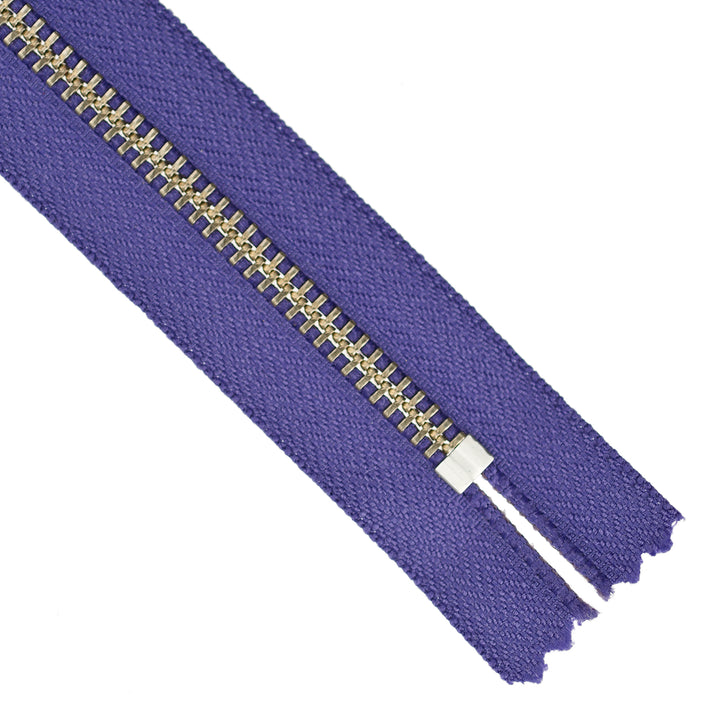 YKK JEAN ZIP NO.5 NICKEL COL 559 PURPLE IRIS
