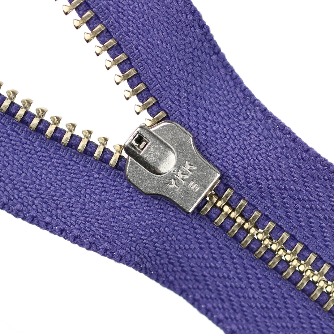 YKK JEAN ZIP NO.5 NICKEL COL 559 PURPLE IRIS