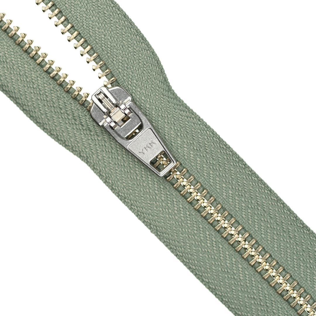 YKK JEAN ZIP NO.5 NICKEL COL 562 GUM LEAF