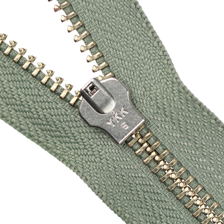 YKK JEAN ZIP NO.5 NICKEL COL 562 GUM LEAF