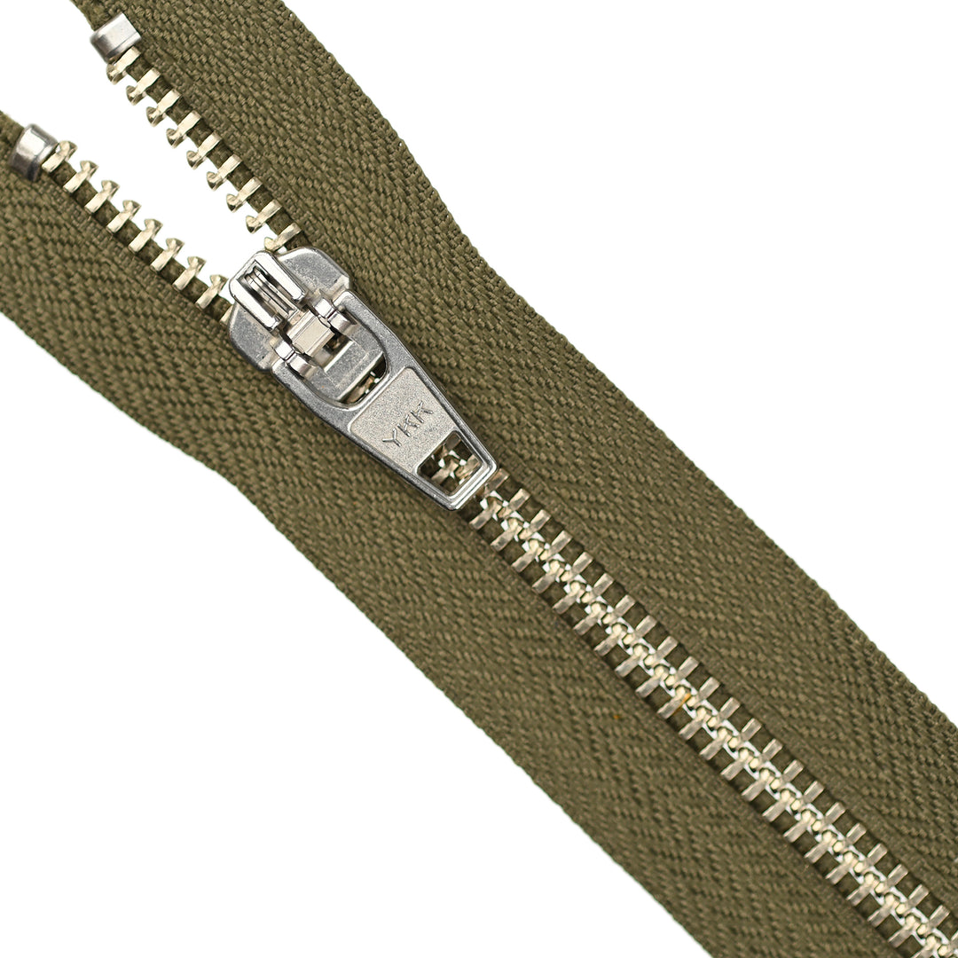 YKK JEAN ZIP NO.5 NICKEL COL 565 DARK KHAKI