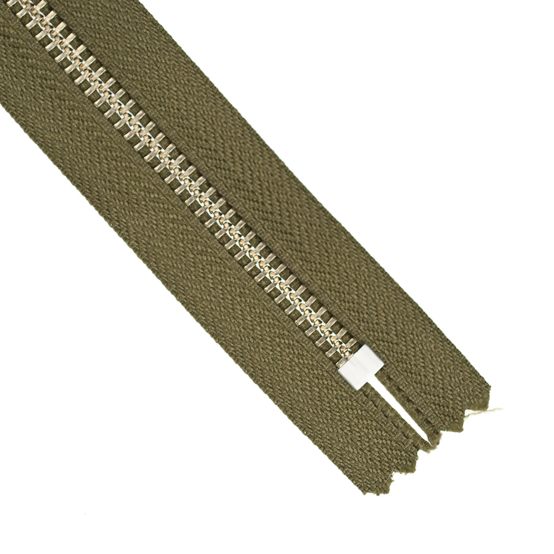 YKK JEAN ZIP NO.5 NICKEL COL 565 DARK KHAKI