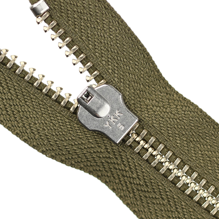 YKK JEAN ZIP NO.5 NICKEL COL 565 DARK KHAKI