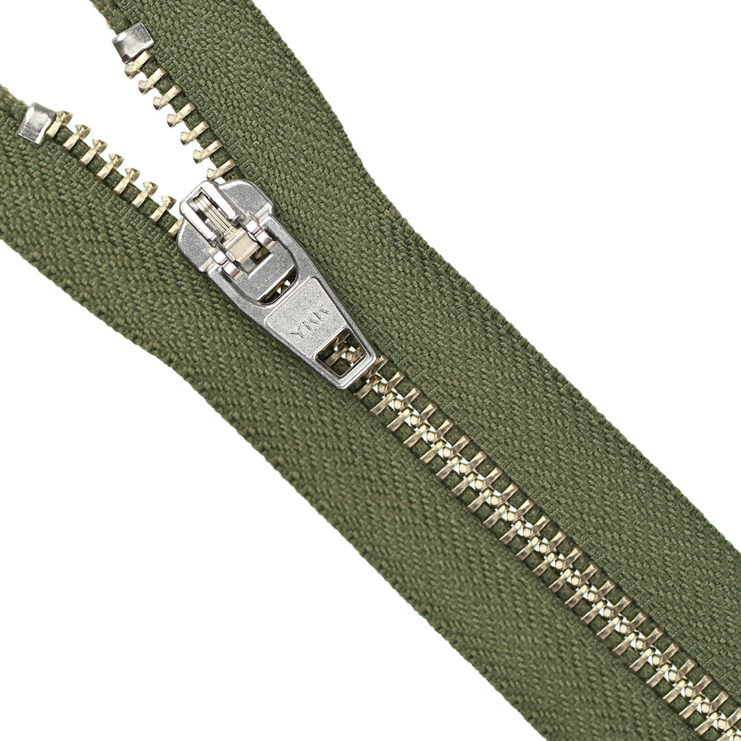 YKK JEAN ZIP NO.5 NICKEL COL 566 HUNTER GREEN