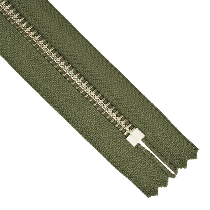 YKK JEAN ZIP NO.5 NICKEL COL 566 HUNTER GREEN