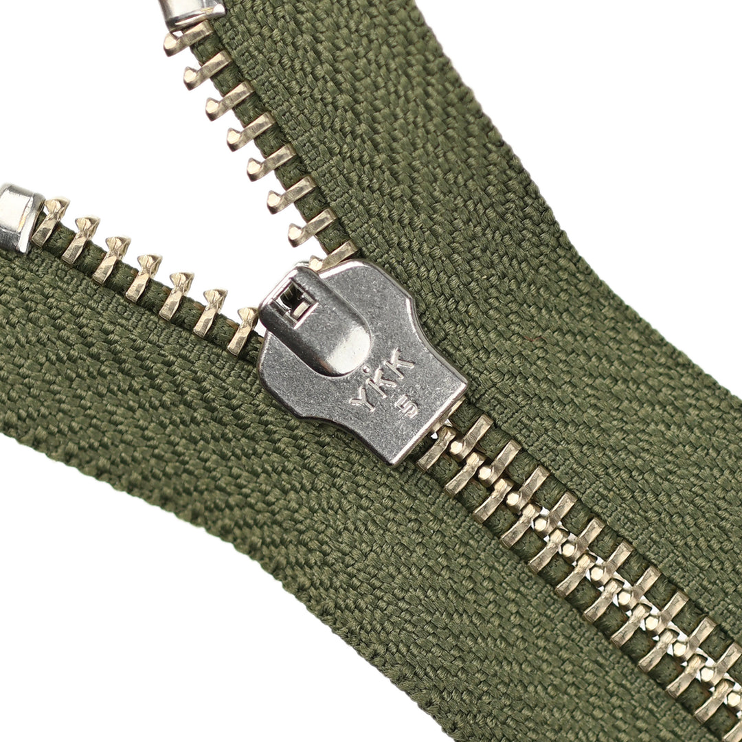 YKK JEAN ZIP NO.5 NICKEL COL 566 HUNTER GREEN