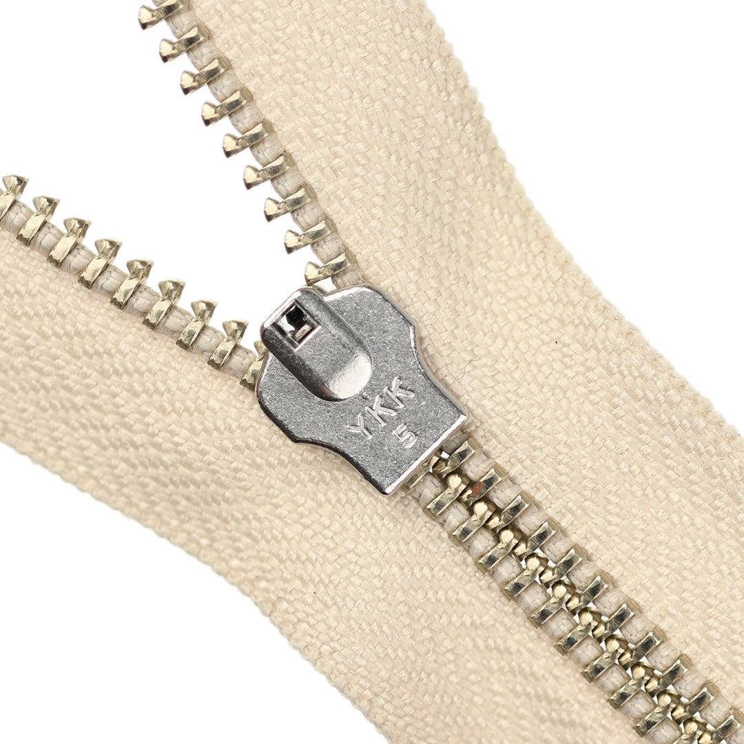 YKK JEAN ZIP NO.5 NICKEL COL 572 OATMEAL