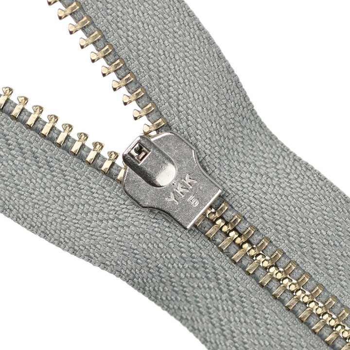 YKK JEAN ZIP NO.5 NICKEL COL 577 FOG GREY