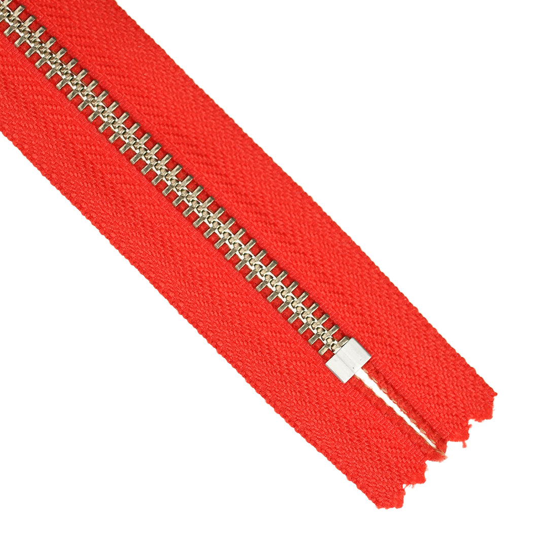 YKK JEAN ZIP NO.5 NICKEL COL 820 VIVID RED