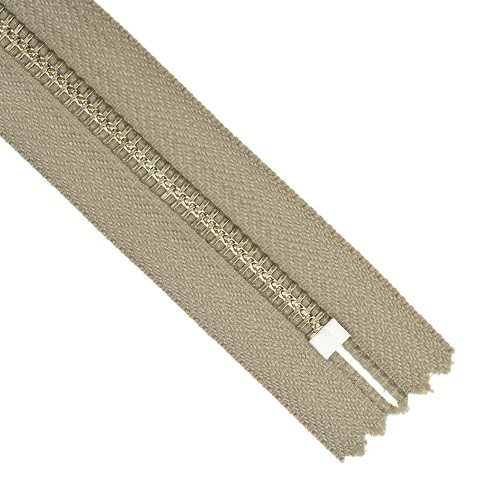 YKK JEAN ZIP NO.5 NICKEL COL 884 TAUPE