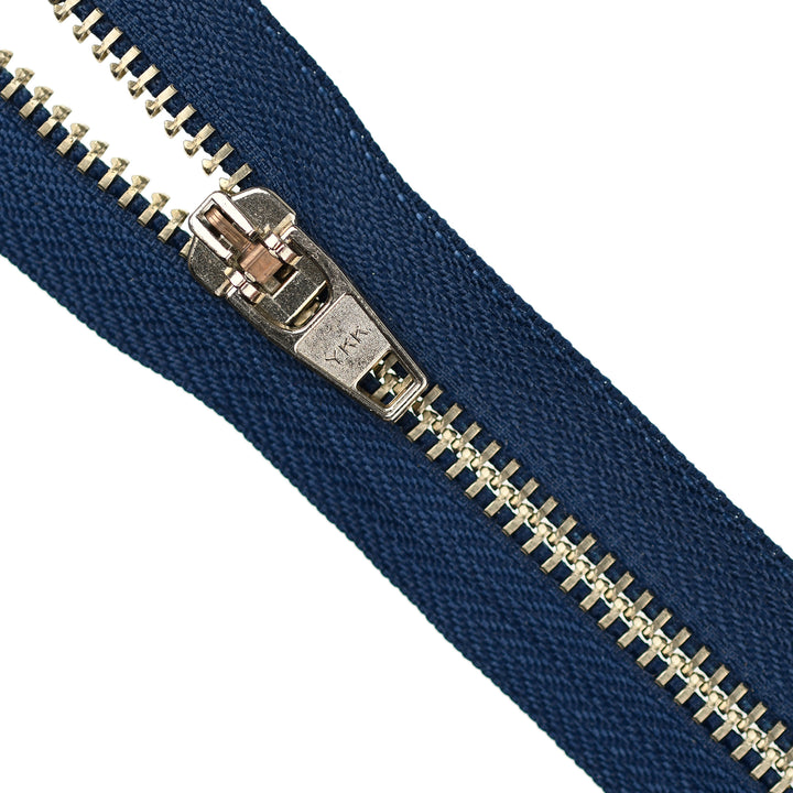YKK JEAN ZIP NO.5 NICKEL COL 919 DEEP BLUE