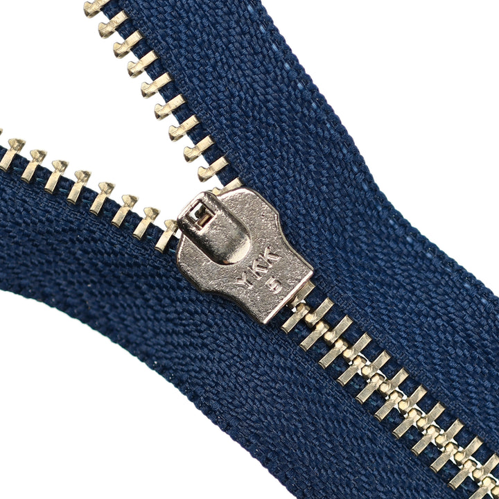YKK JEAN ZIP NO.5 NICKEL COL 919 DEEP BLUE