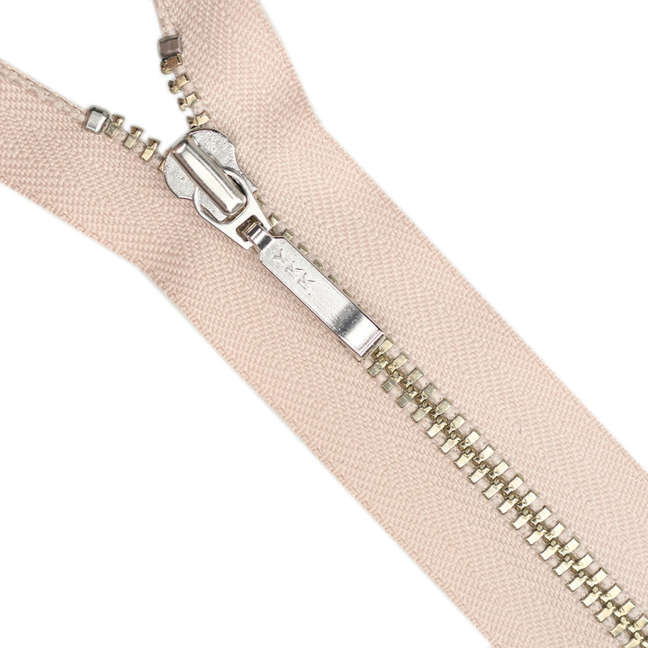 YKK METAL CLOSED-END ZIP NO.4.5 NICKEL BOARD-PULL COL 185 SHELL