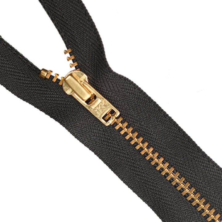 YKK METAL CLOSED-END ZIP NO.4.5 GOLD COL 916 ESPRESSO